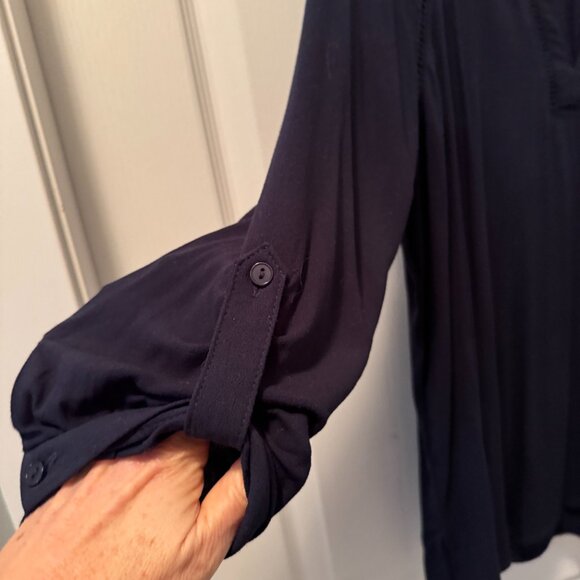 Mandee Navy blue long sleeve blouse - Picture 5 of 5